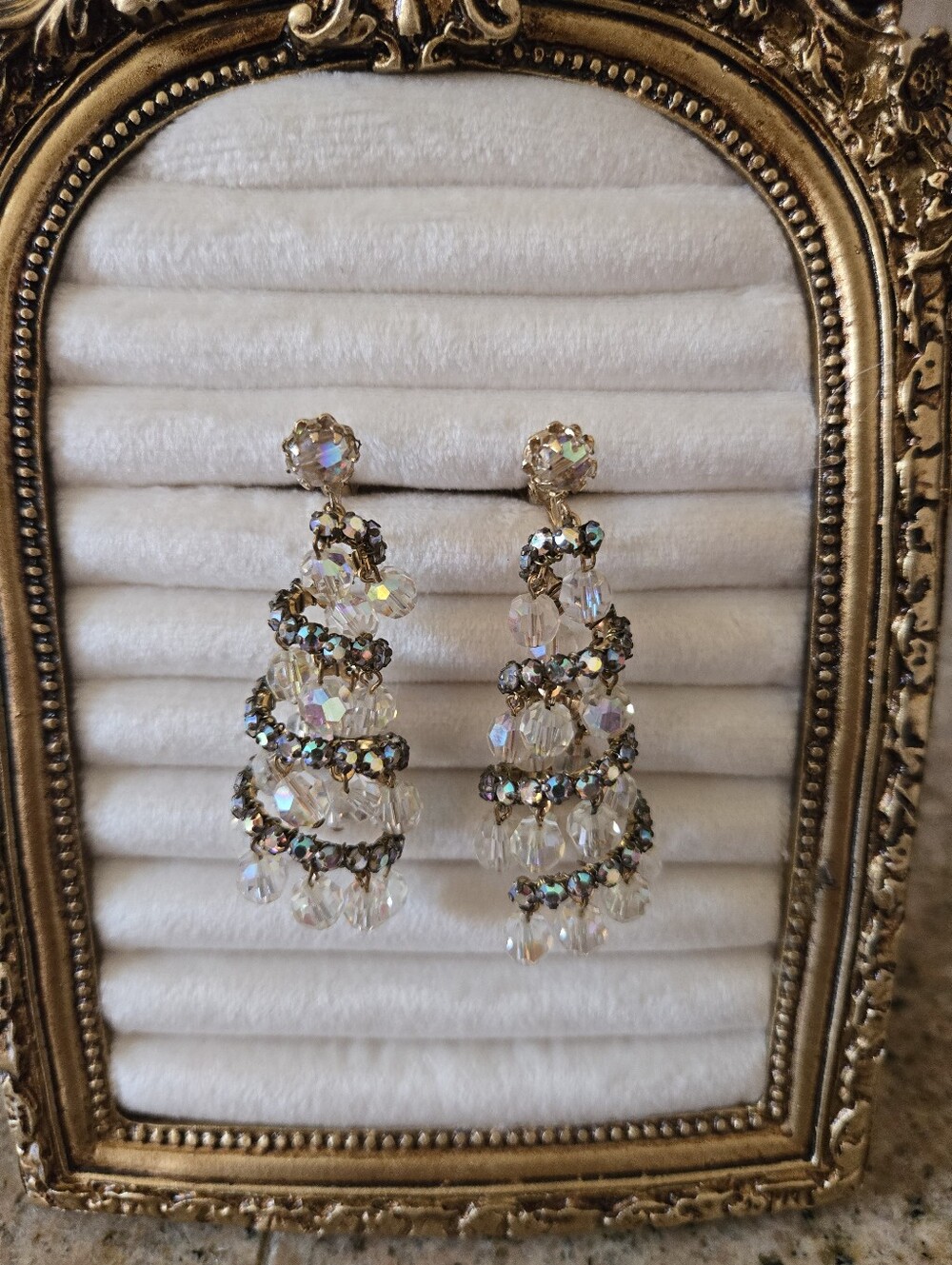 Vintage Denbe Crystal Drop Earrings